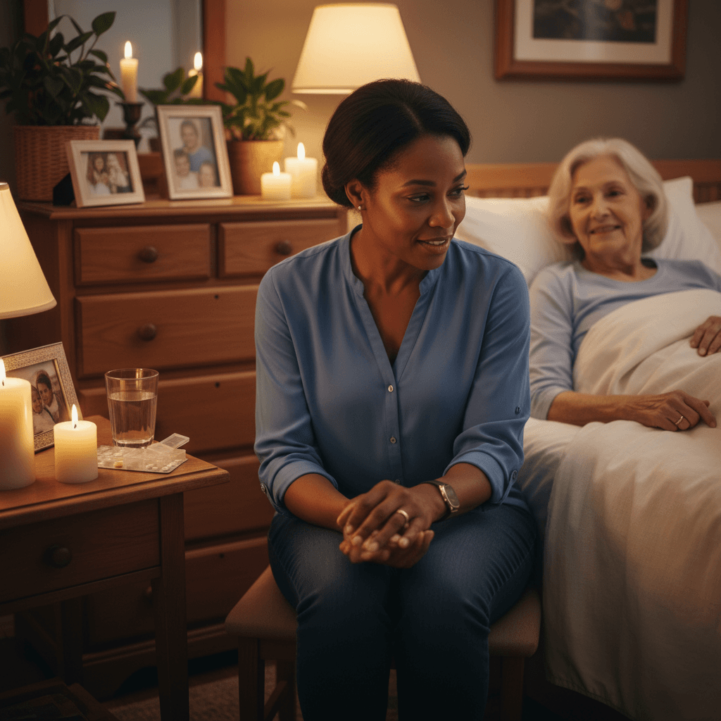 Caregiver providing compassionate in-home support